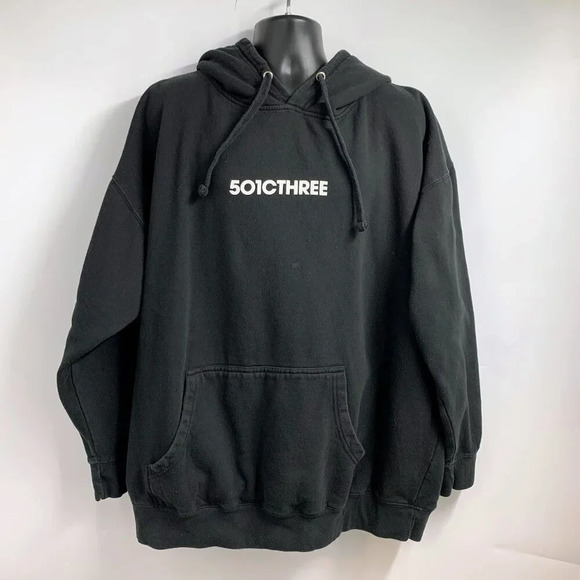 501CThree Men's 501C3 Description Graphic Print Cotton Pullover Hoodie Size 2XL - Picture 2 of 10